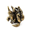 Brass Nine-tail Fox Animal Miniature Figurines Statues for Home Office Desktop Ornament KK-S335-04AB-D-2