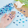 4Bags 2 Styles Transparent Glass Beads  Segmented Multi-color Beads GLAA-PH0003-25B-3