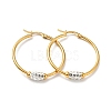 Crystal Rhinestone Tube Beaded Hoop Earrings EJEW-D279-11G-03-1