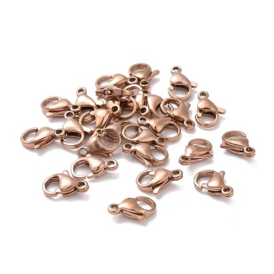 Ion Plating(IP) 304 Stainless Steel Lobster Claw Clasps STAS-H353-B-02RG-1