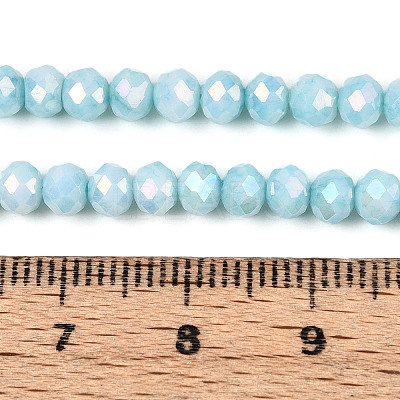 Anti-Tarnish Electroplate Rondelle Glass Beads Strands EGLA-T021-4mm-17-08-1