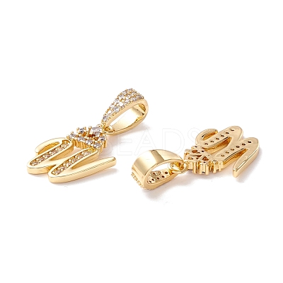Eco-Friendly Brass Micro Pave Cubic Zirconia Pendants KK-K265-01G-W-1