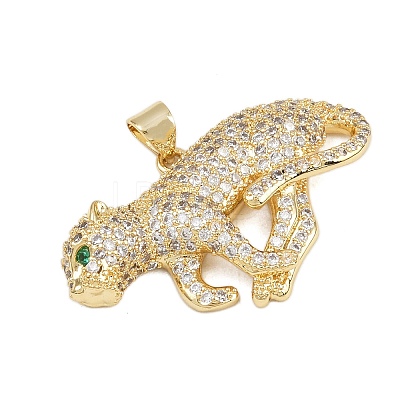 Brass Micro Pave Cubic Zirconia Pendants KK-C132-28G-1