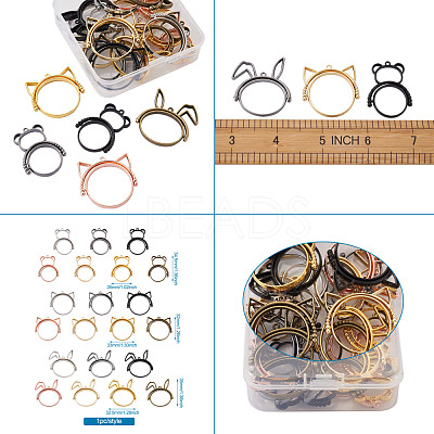 Alloy Open Back Bezel Pendants(Rotatable) PALLOY-TA0001-01-1