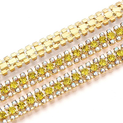 Iron Rhinestone Cup Chains CH-T006-04G-04-1