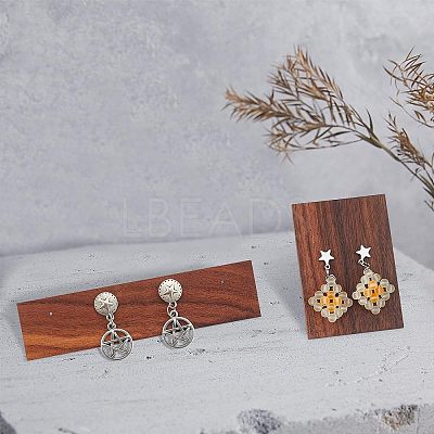 4Pcs 2 Style Black Walnut Earring Display Stand EDIS-FG0001-45-1