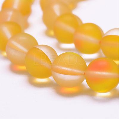 Synthetic Moonstone Beads Strands G-F142-10mm-12-1