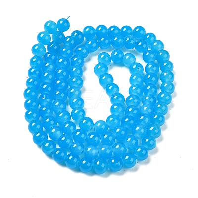 Baking Paint Imitation Jade Glass Round Bead Strands X1-DGLA-Q021-8mm-13-1