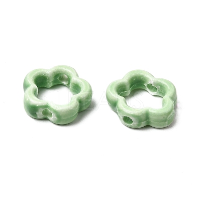 Flower Hollow Glazed Porcelain Bead Frame PORC-A034-09K-1