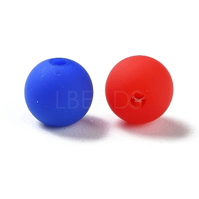 Rubberized Style Imitated Silicone Acrylic Beads MACR-D029-01D-1