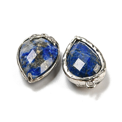 Natural Lapis Lazuli Faceted Pendants G-M431-06P-04-1