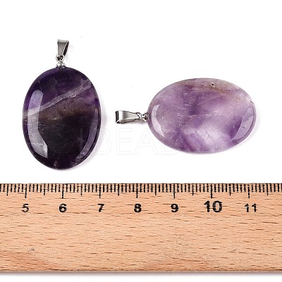 Natural Amethyst Pendants G-T138-207E-1