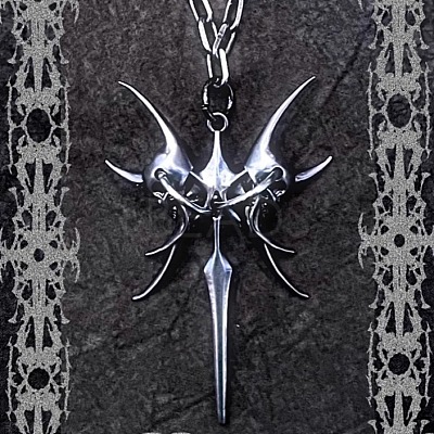 Gothic Alloy Thorns Pendant Necklaces for Unisex WG7D1A5-01-1