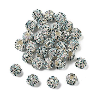 Sparkle Glass Rhinestone Round Beads OACR-S048-01G-1