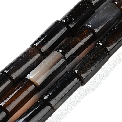 Natural Black Agate Beads Strands G-NH0019-A02-01-1