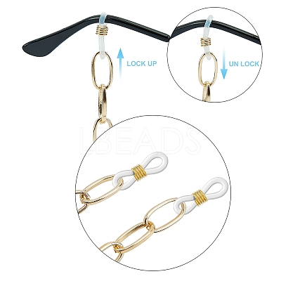 Aluminium Cable Chains/Paperclip Chains Eyeglasses Chains AJEW-AR0001-09G-1