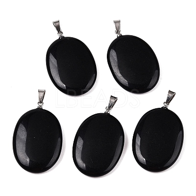 Natural Obsidian Pendants G-T138-207A-1