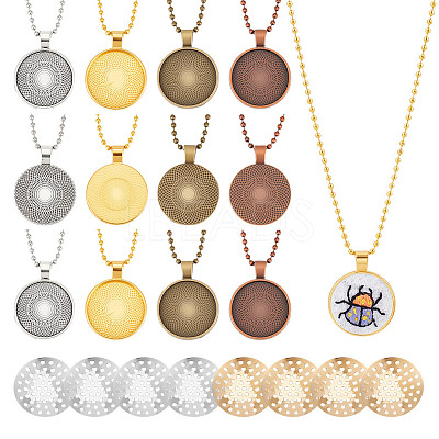 16Pcs 4 Colors Iron Ball Chain Necklaces Making NJEW-DR00011-1