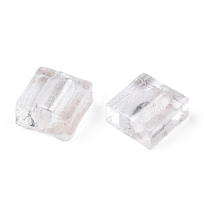 Handmade Silver Foil Lampwork Beads FOIL-S006-12x12mm-11-1