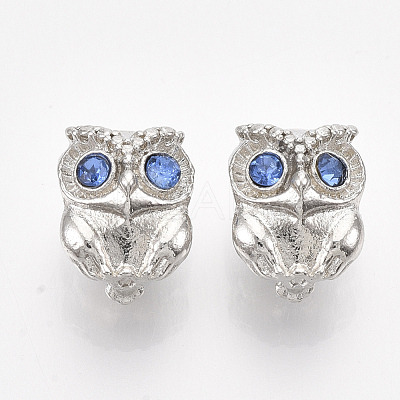 Platinum Plated Alloy European Beads MPDL-S067-15-1