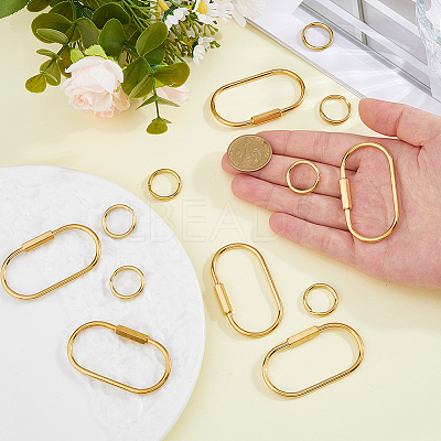 6Pcs Brass Locking Carabiner KK-HS0015-85B-1
