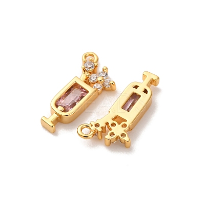 Brass Micro Pave Cubic Zirconia Pendants KK-K382-28G-02-1