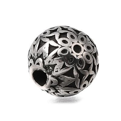 Engraved 304 Stainless Steel Beads STAS-H263-17AS-06-1