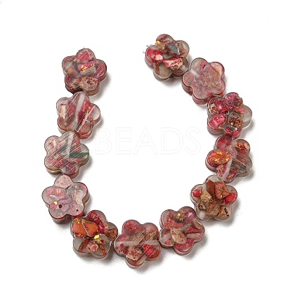 Dyed Natural Imperial Jasper with Resin Beads Strands G-G083-G03-01-1