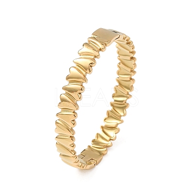 Valentine's Day 304 Stainless Steel Heart Open Hinged Cuff Bangles for Women SA-CBA7A40-07G-1