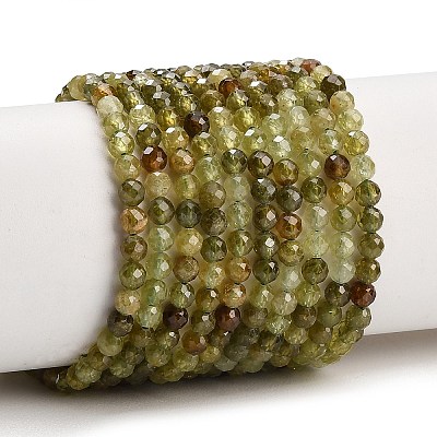 Natural Green Garnet Beads Strands GG-CBA77FB-B11-4mm-1