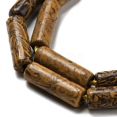 Natural Elephant Skin Jasper/Miriam Stone/Calligraphy Beads Strands G-G006-A04-01-1