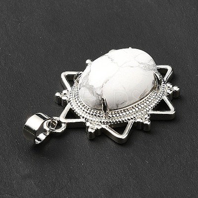 Natural Howlite Pendants G-B033-03P-22-1