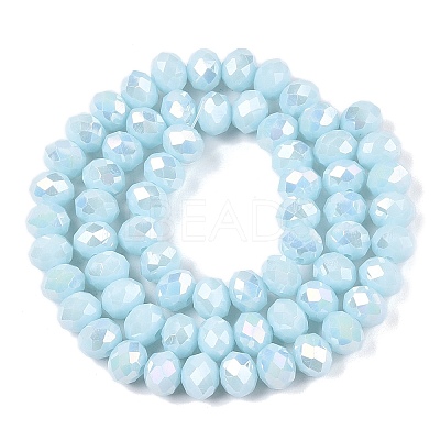 Electroplate Glass Beads Strands EGLA-A044-P8mm-B06-1