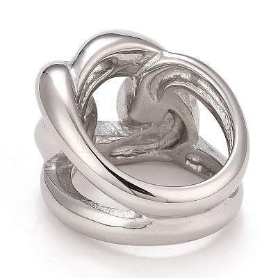 Non-Tarnish 304 Stainless Steel Twist Oval Chunky Ring RJEW-B040-15A-P-1