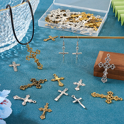 50Pcs 10 Style Tibetan Style Alloy Pendants FIND-TA0006-67-1