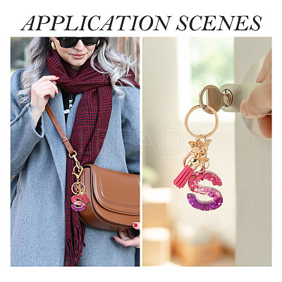 Alloy Resin Butterfly Keychains KEYC-TADJ0002-02G-S-1