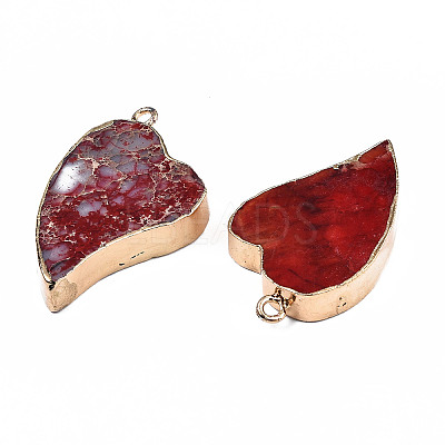 Electroplate Natural Regalite/Imperial Jasper/Sea Sediment Jasper Pendants X-G-T111-05-1