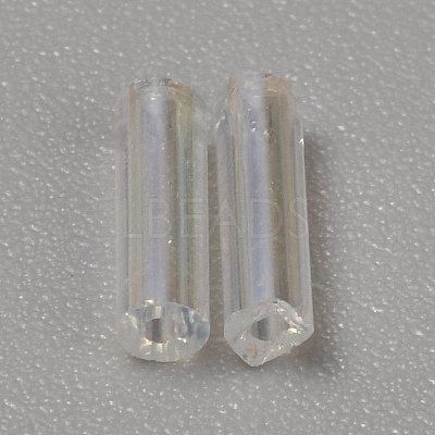 300Pcs Transparent Glass Round Bugle Beads GLAA-WH0015-74B-1