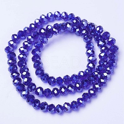 Electroplate Glass Beads Strands EGLA-A044-T1mm-A06-1