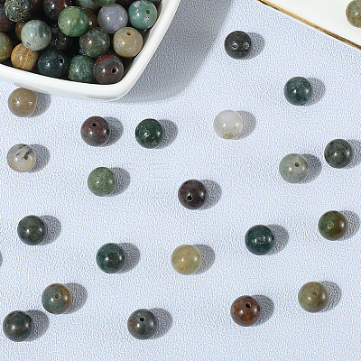 120Pcs Natural Indian Agate Beads G-PA0001-17B-1
