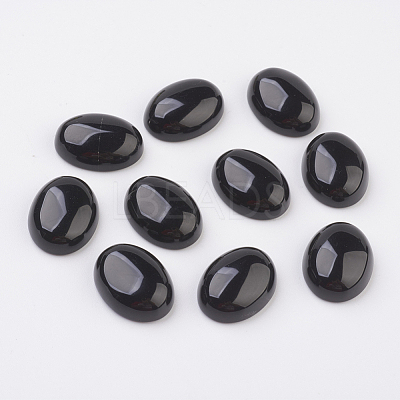 Natural Obsidian Flat Back Cabochons X-G-G741-30x40mm-20-1