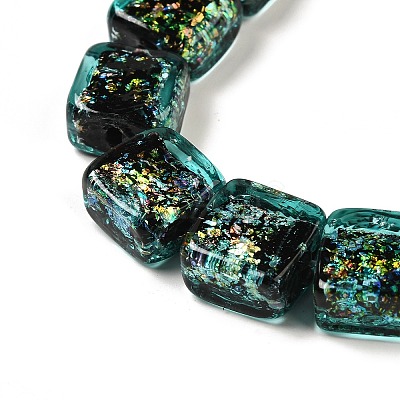 Handmade Dichroic Foil Glass Beads Strands DICH-U001-07D-1