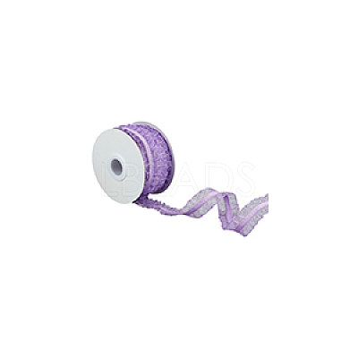 Nylon Pleated Elastic Mesh Lace Ribbon OCOR-WH0086-96C-1