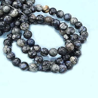 Natural Glaucophane Stretch Beaded Bracelets G-A185-01W-1