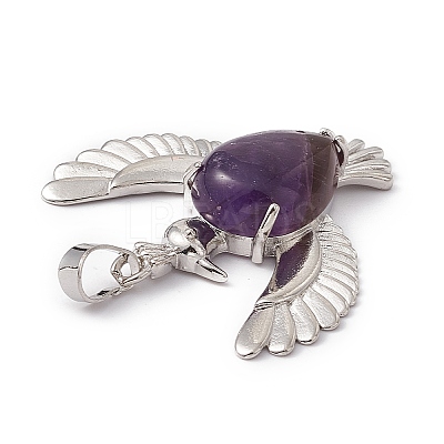 Natural Amethyst Pendants G-P484-05P-05-1