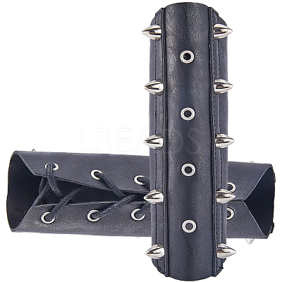 Adjustable PU Leather Cord Bracelet with Wax Cord AJEW-WH0415-24B-1