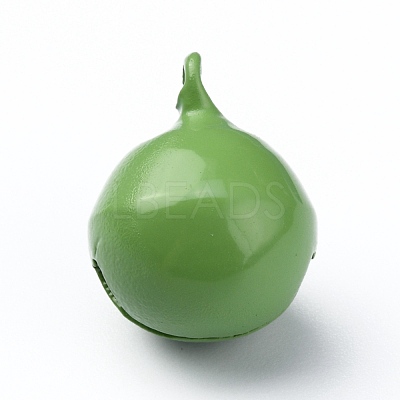 Baking Paint Brass Bell Pendants KK-WH0044-35H-1