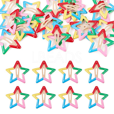 20Pcs Iron Enamel Snap Hair Clips for Girls PHAR-TADJ0001-09-1