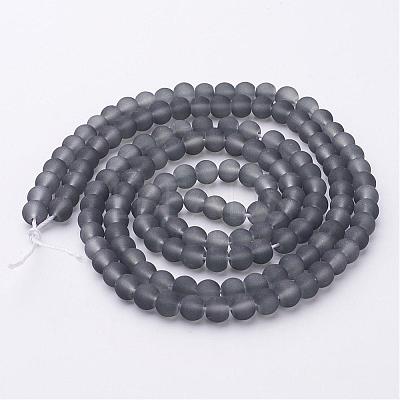 Baking Paint Transparent Glass Bead Strands X-GLAA-S031-6mm-12-1