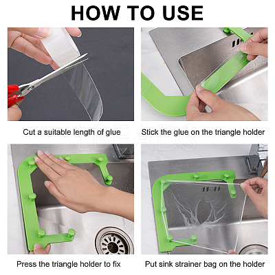 2Sets 2 Styles ABS Plastic Sink Strainers Basket & Bags AJEW-GA0002-76-1
